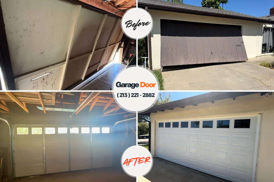 Before and after: garage door repair Union County